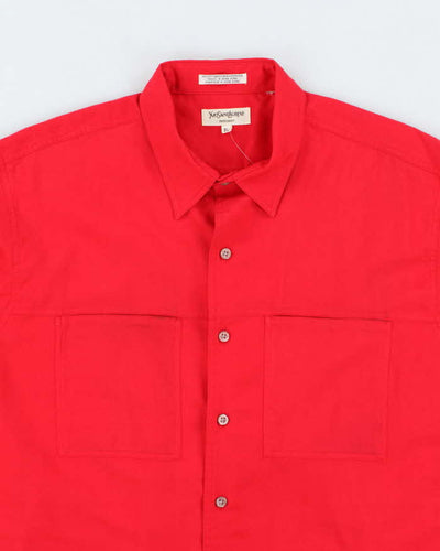 Vintage 90's Yves Saint Laurent Double Pocket Plain Shirt - XL