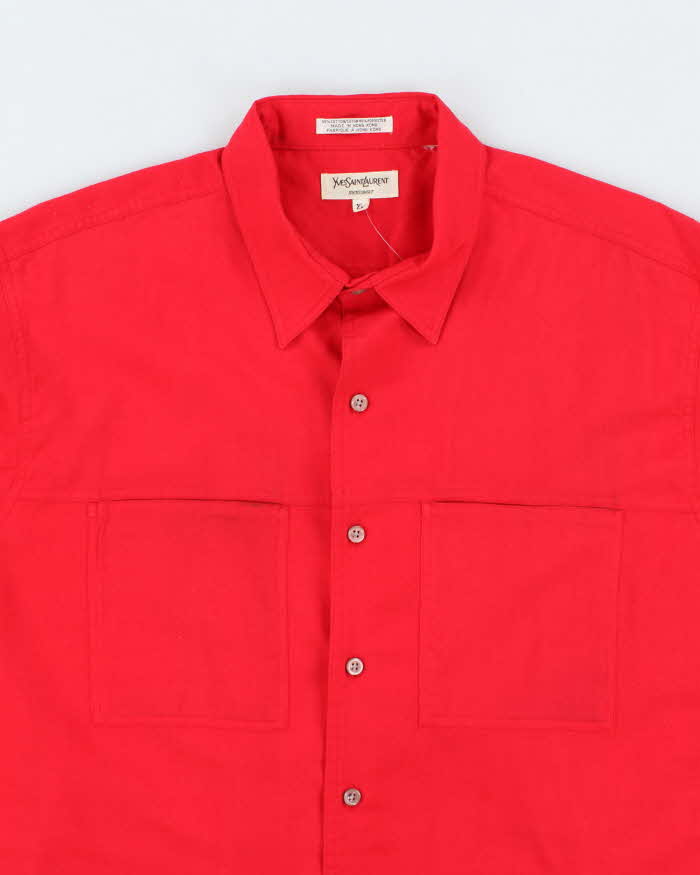 Vintage 90's Yves Saint Laurent Double Pocket Plain Shirt - XL