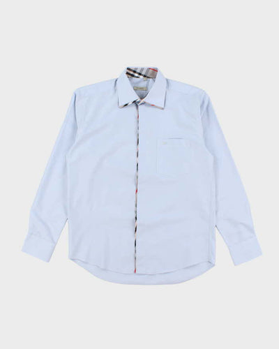 Vintage 2000's Burberry Nova Check Collar Plain Shirt - L