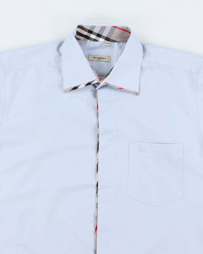 Vintage 2000's Burberry Nova Check Collar Plain Shirt - L