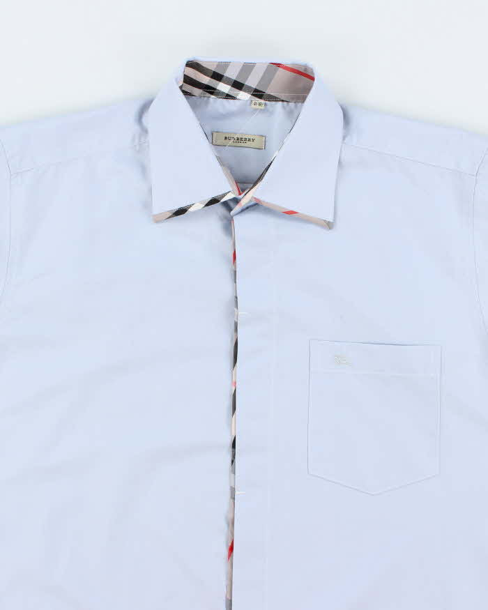 Vintage 2000's Burberry Nova Check Collar Plain Shirt - L