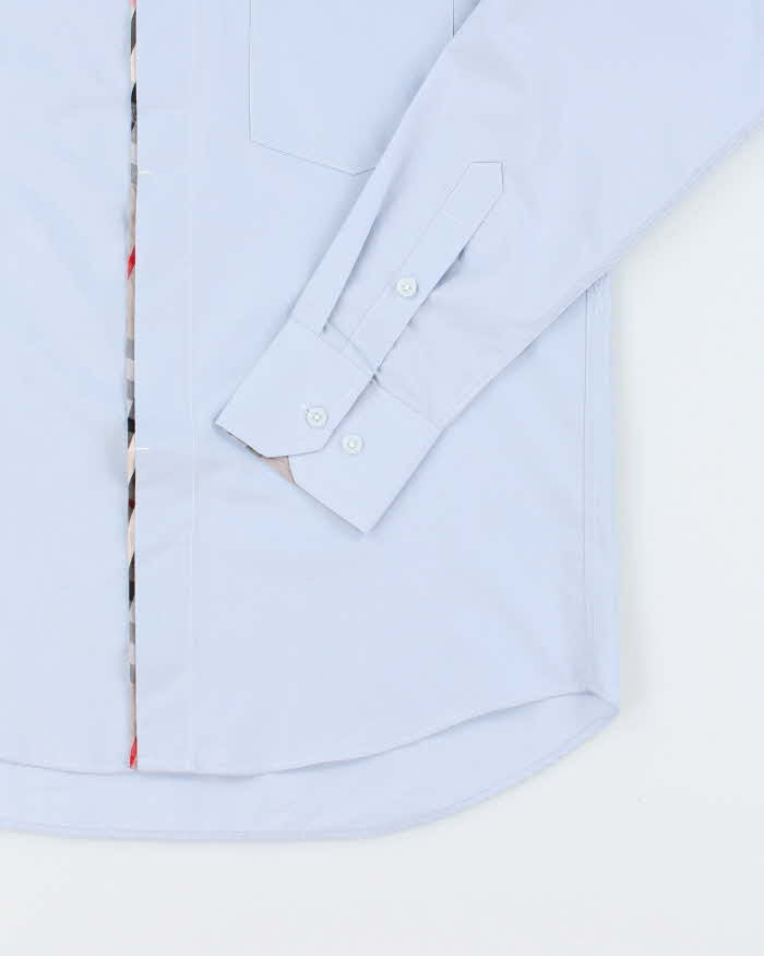 Vintage 2000's Burberry Nova Check Collar Plain Shirt - L