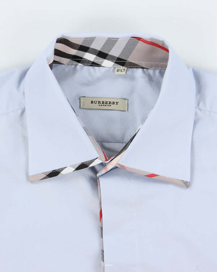 Vintage 2000's Burberry Nova Check Collar Plain Shirt - L