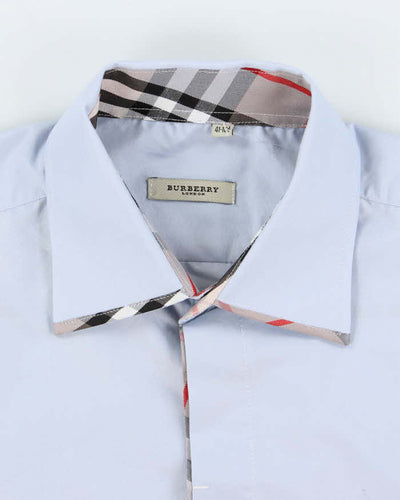 Vintage 2000's Burberry Nova Check Collar Plain Shirt - L