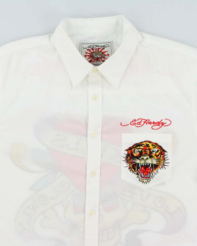 Vintage Y2K Ed Hardy Graphic Print Long-sleeved Shirt - L