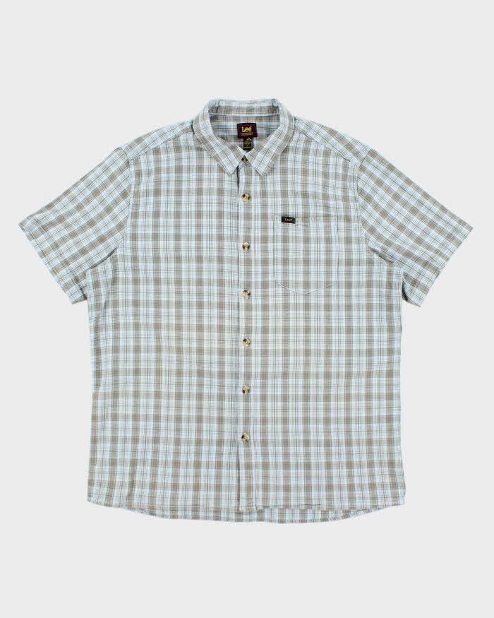 Vintage 90's Lee Striped Short Sleeve Button Up Shirt - XL
