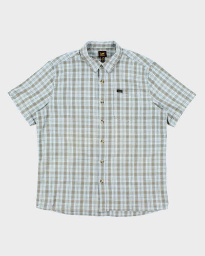 Vintage 90's Lee Striped Short Sleeve Button Up Shirt - XL
