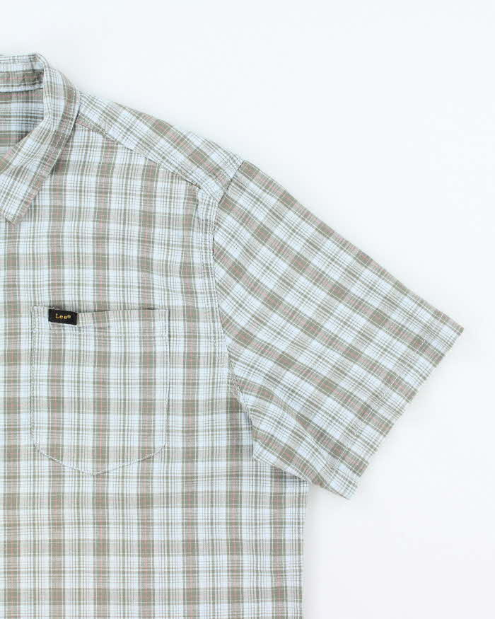 Vintage 90's Lee Striped Short Sleeve Button Up Shirt - XL