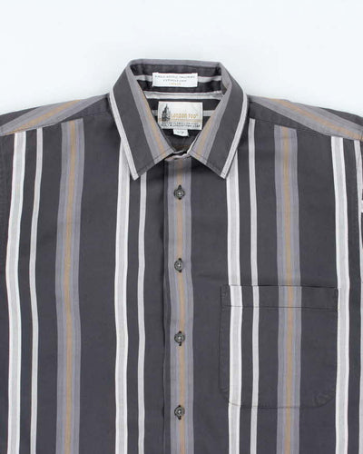 Vintage 90's London Fog Striped Short Sleeve Shirt - S
