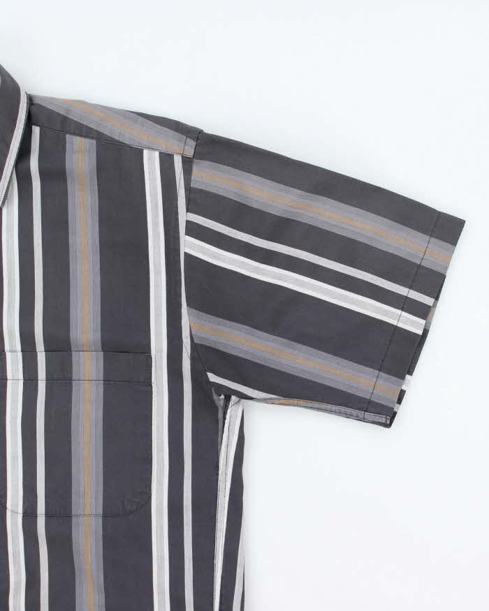 Vintage 90's London Fog Striped Short Sleeve Shirt - S
