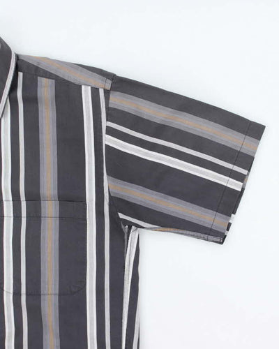 Vintage 90's London Fog Striped Short Sleeve Shirt - S