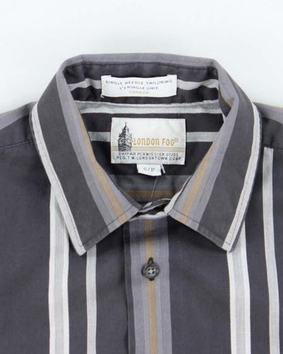 Vintage 90's London Fog Striped Short Sleeve Shirt - S