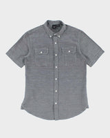 Vintage Y2K Burnside Fine Striped Short Sleeve Shirt - M