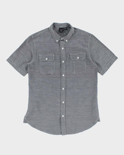 Vintage Y2K Burnside Fine Striped Short Sleeve Shirt - M