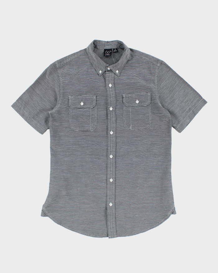 Vintage Y2K Burnside Fine Striped Short Sleeve Shirt - M