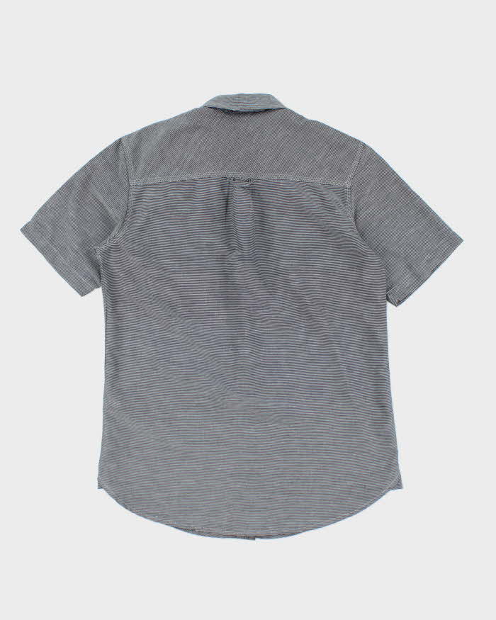 Vintage Y2K Burnside Fine Striped Short Sleeve Shirt - M