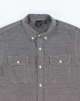 Vintage Y2K Burnside Fine Striped Short Sleeve Shirt - M