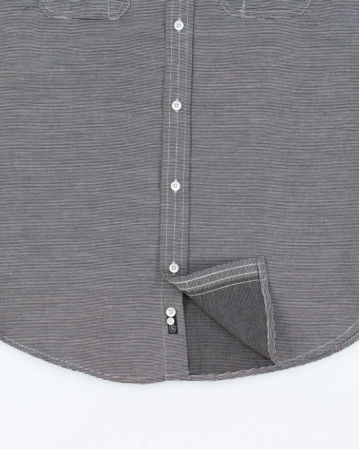Vintage Y2K Burnside Fine Striped Short Sleeve Shirt - M
