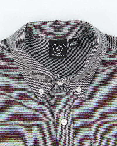 Vintage Y2K Burnside Fine Striped Short Sleeve Shirt - M