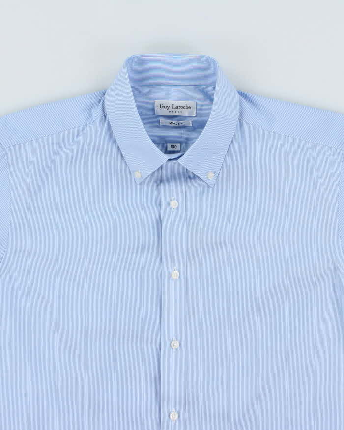 Vintage Guy Laroche Fine Striped Short Sleeve Shirt - M