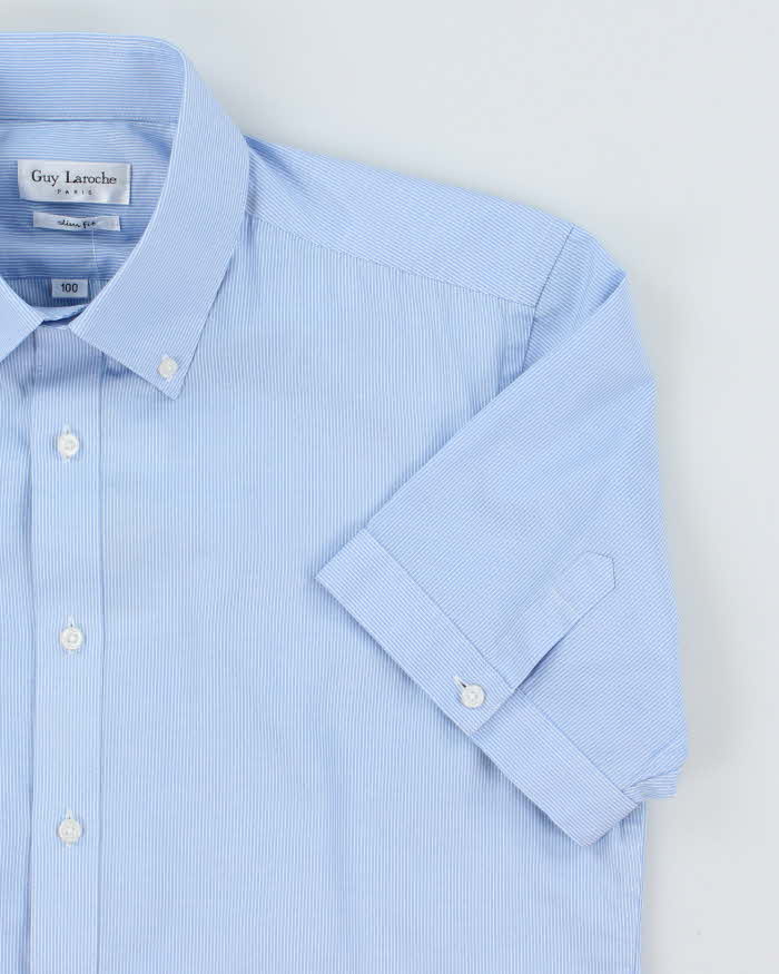 Vintage Guy Laroche Fine Striped Short Sleeve Shirt - M