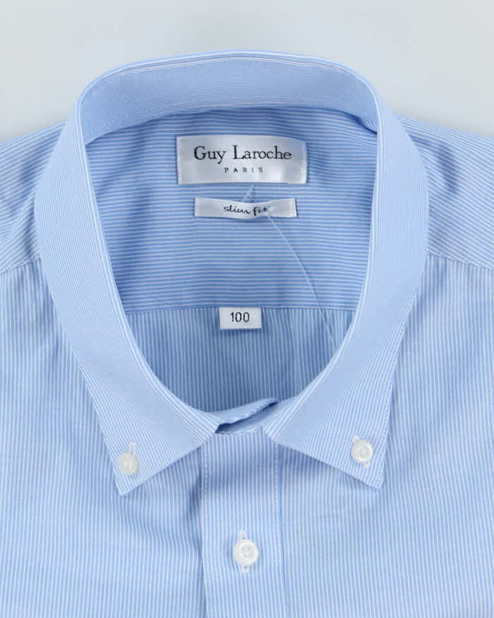 Vintage Guy Laroche Fine Striped Short Sleeve Shirt - M