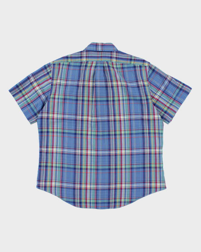 Vintage Ralph Lauren Striped Multi Coloured Short Sleeve Shirt - XL