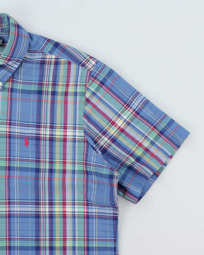 Vintage Ralph Lauren Striped Multi Coloured Short Sleeve Shirt - XL
