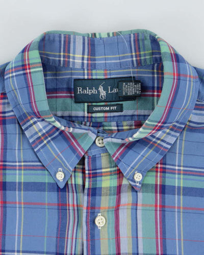 Vintage Ralph Lauren Striped Multi Coloured Short Sleeve Shirt - XL