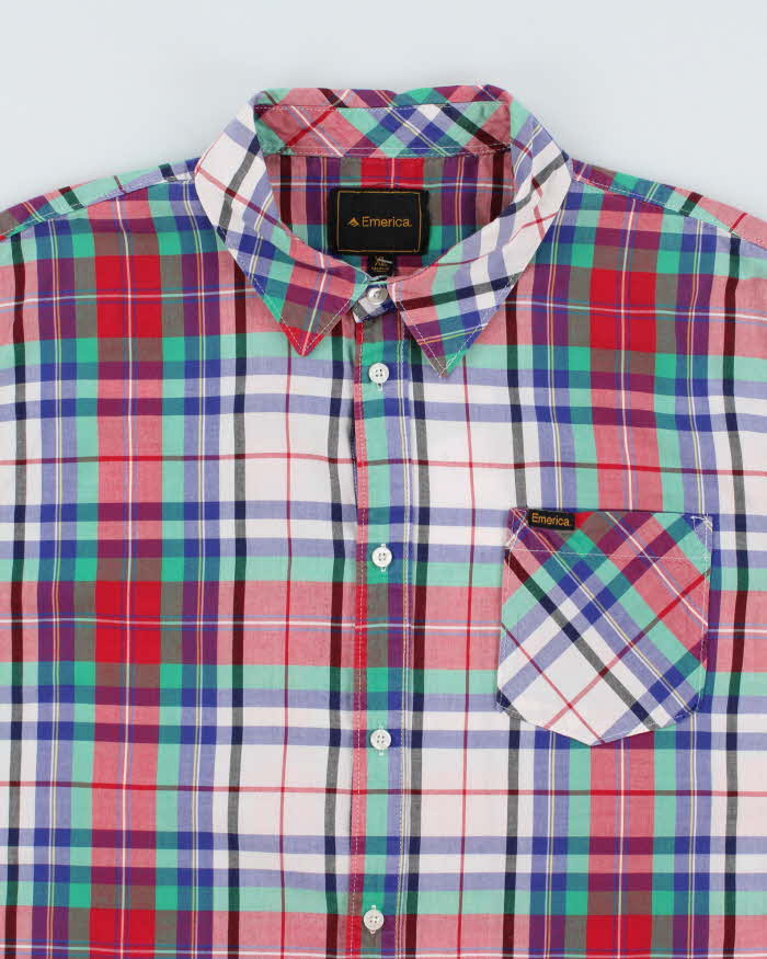 Vintage Y2K Emerica Patterned Short Sleeve Shirt - XL