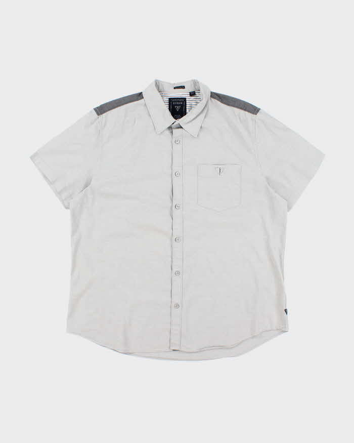 Vintage Y2K Guess Plain Short Sleeve Shirt - XL