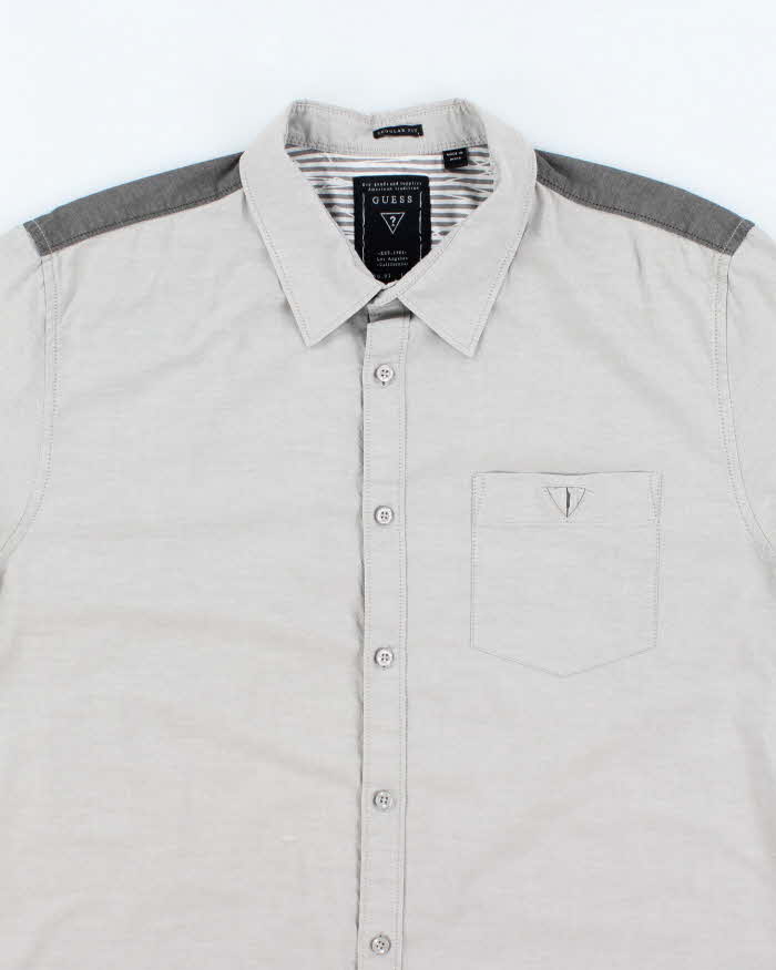 Vintage Y2K Guess Plain Short Sleeve Shirt - XL