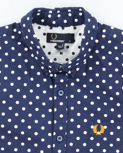 Vintage 2000's Fred Perry Spotted Short Sleeve Button Up Shirt - M