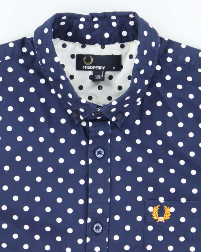 Vintage 2000's Fred Perry Spotted Short Sleeve Button Up Shirt - M