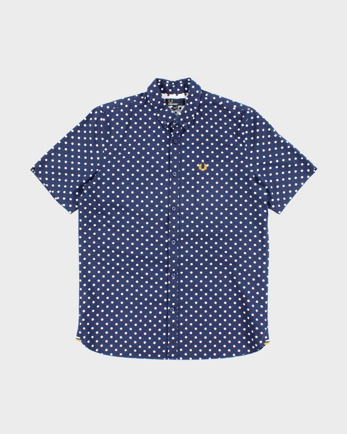 Vintage 2000's Fred Perry Spotted Short Sleeve Button Up Shirt - M