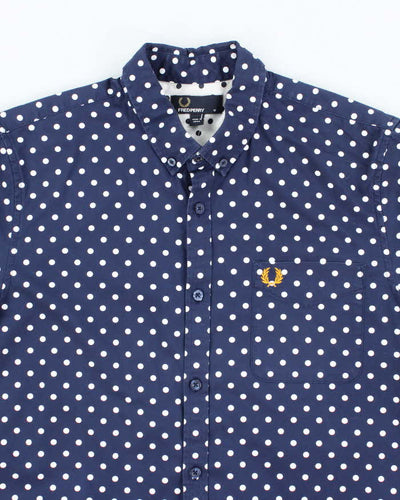 Vintage 2000's Fred Perry Spotted Short Sleeve Button Up Shirt - M