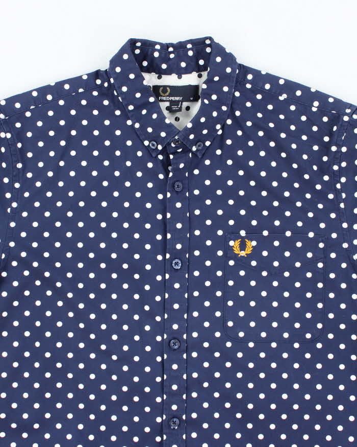 Vintage 2000's Fred Perry Spotted Short Sleeve Button Up Shirt - M