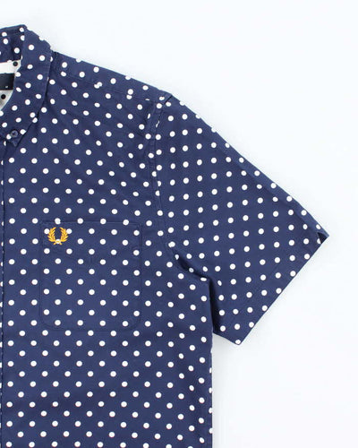 Vintage 2000's Fred Perry Spotted Short Sleeve Button Up Shirt - M