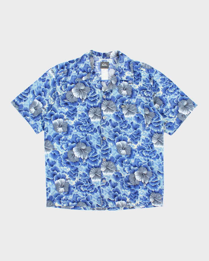 Vintage Y2K Quiksilver Floral Print Hawaiian Shirt - S