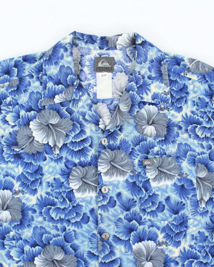 Vintage Y2K Quiksilver Floral Print Hawaiian Shirt - S