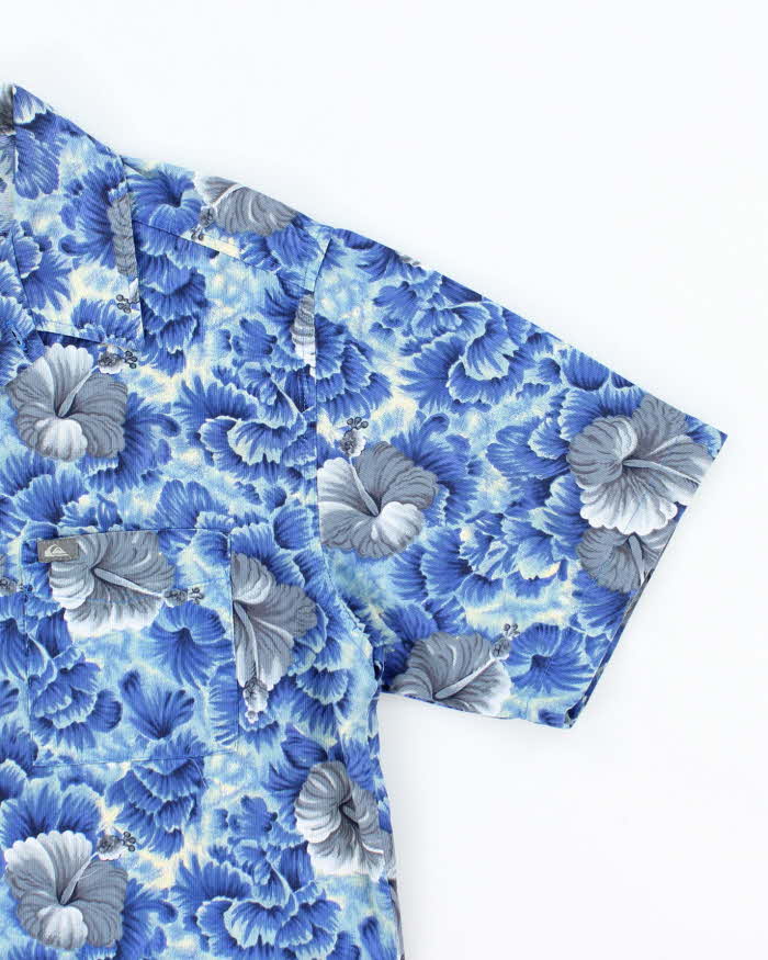 Vintage Y2K Quiksilver Floral Print Hawaiian Shirt - S