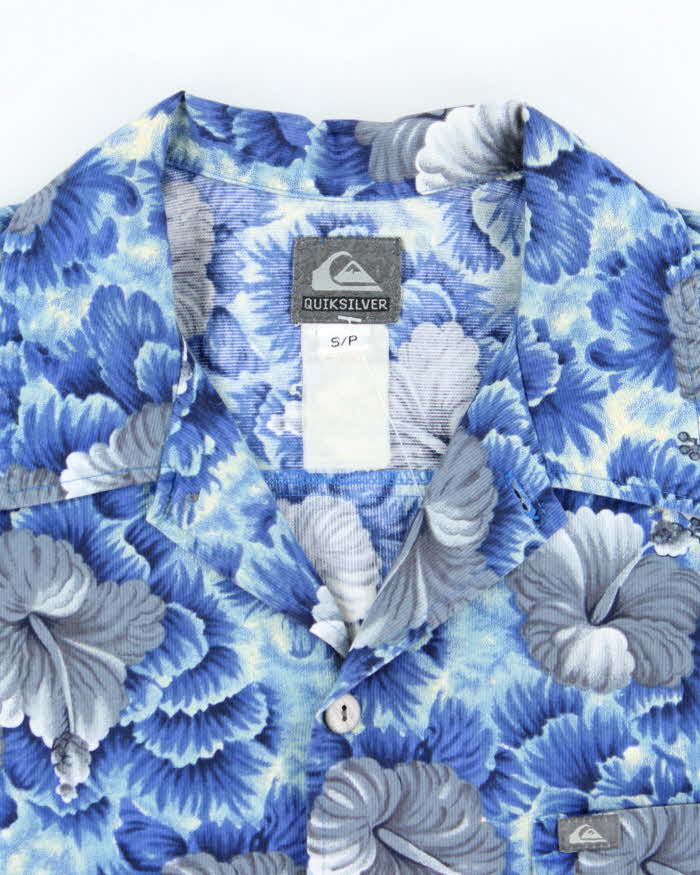 Vintage Y2K Quiksilver Floral Print Hawaiian Shirt - S