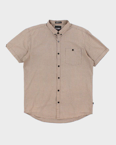 Vintage Y2K Stussy Check Patterned Short Sleeve Shirt - L