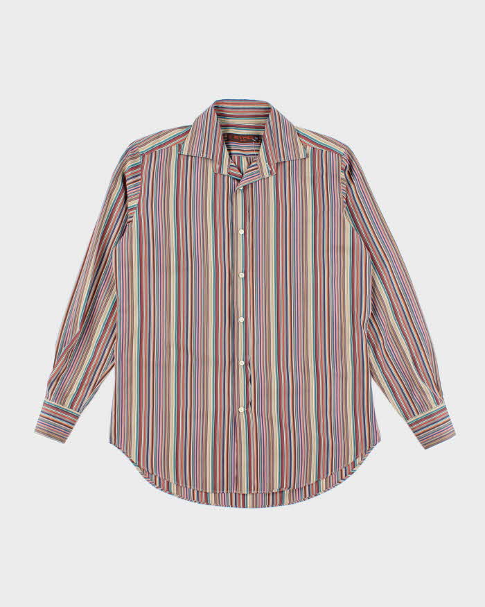 Vintage Etro Milano Striped Long Sleeve Button Up Shirt - L