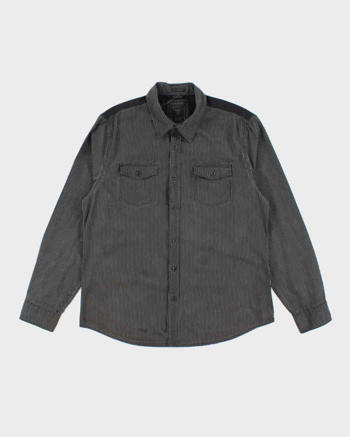 Vintage Y2k 00s Guess Stripe Long Sleeve Shirt - L