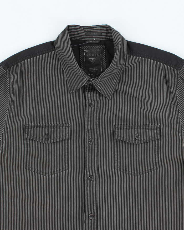 Vintage Y2k 00s Guess Stripe Long Sleeve Shirt - L
