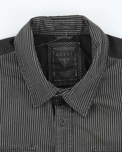 Vintage Y2k 00s Guess Stripe Long Sleeve Shirt - L