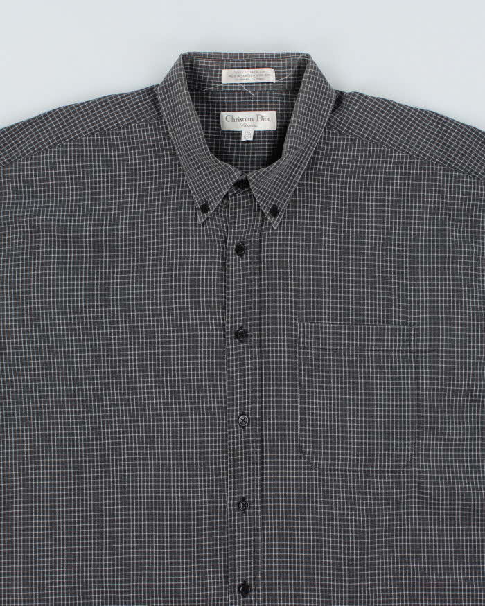 Vintage Christian Dior Check Long Sleeve Shirt - XXL