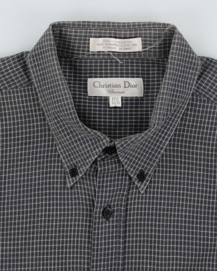 Vintage Christian Dior Check Long Sleeve Shirt - XXL