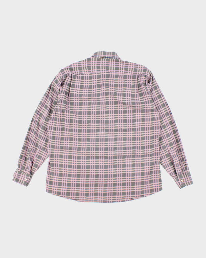 Vintage Burberry Pink Striped Long Sleeve Shirt - L